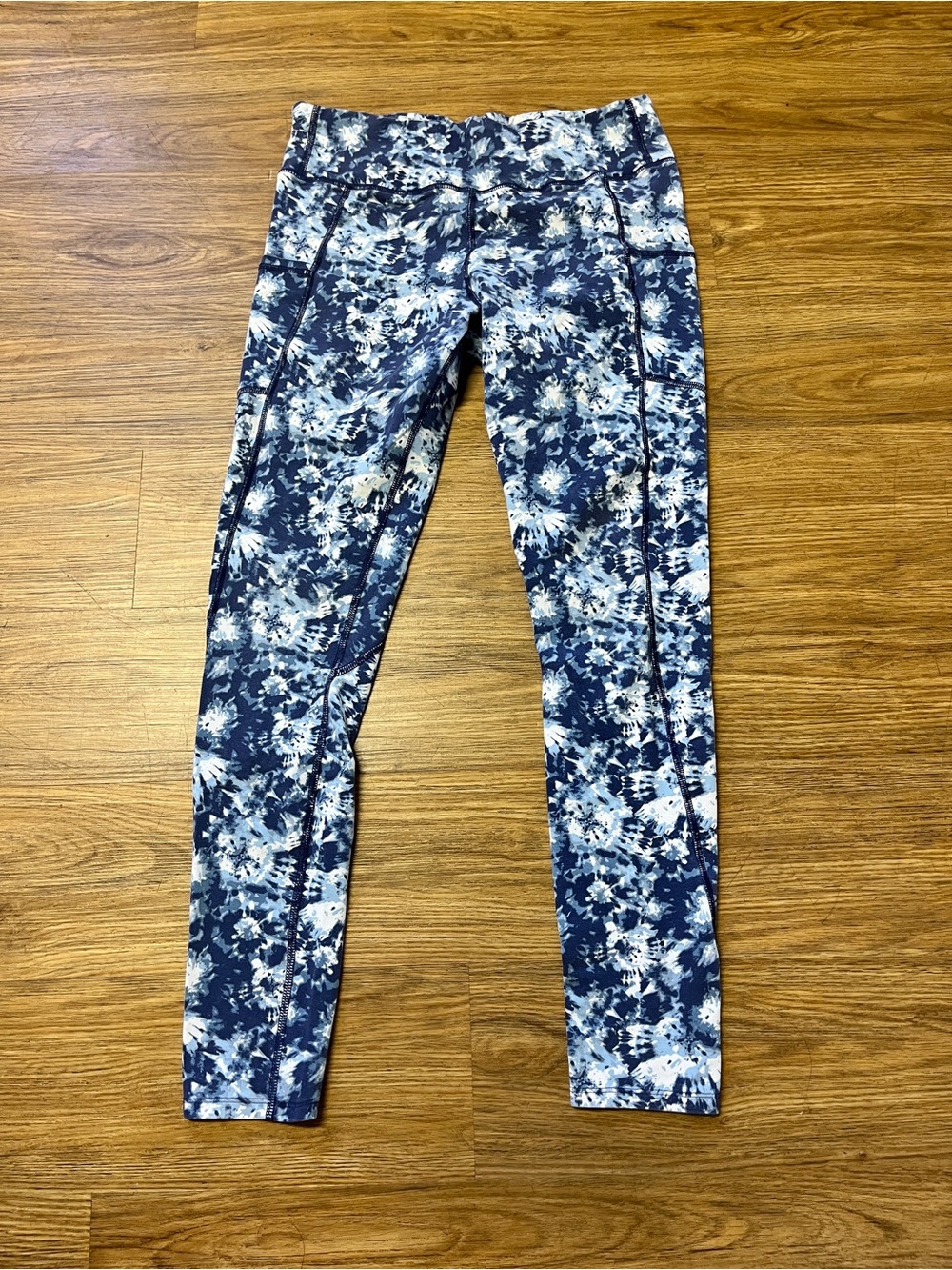 Pact Organic Cotton Blue Tie Dye On-The-Go Pocket Leggings Size L